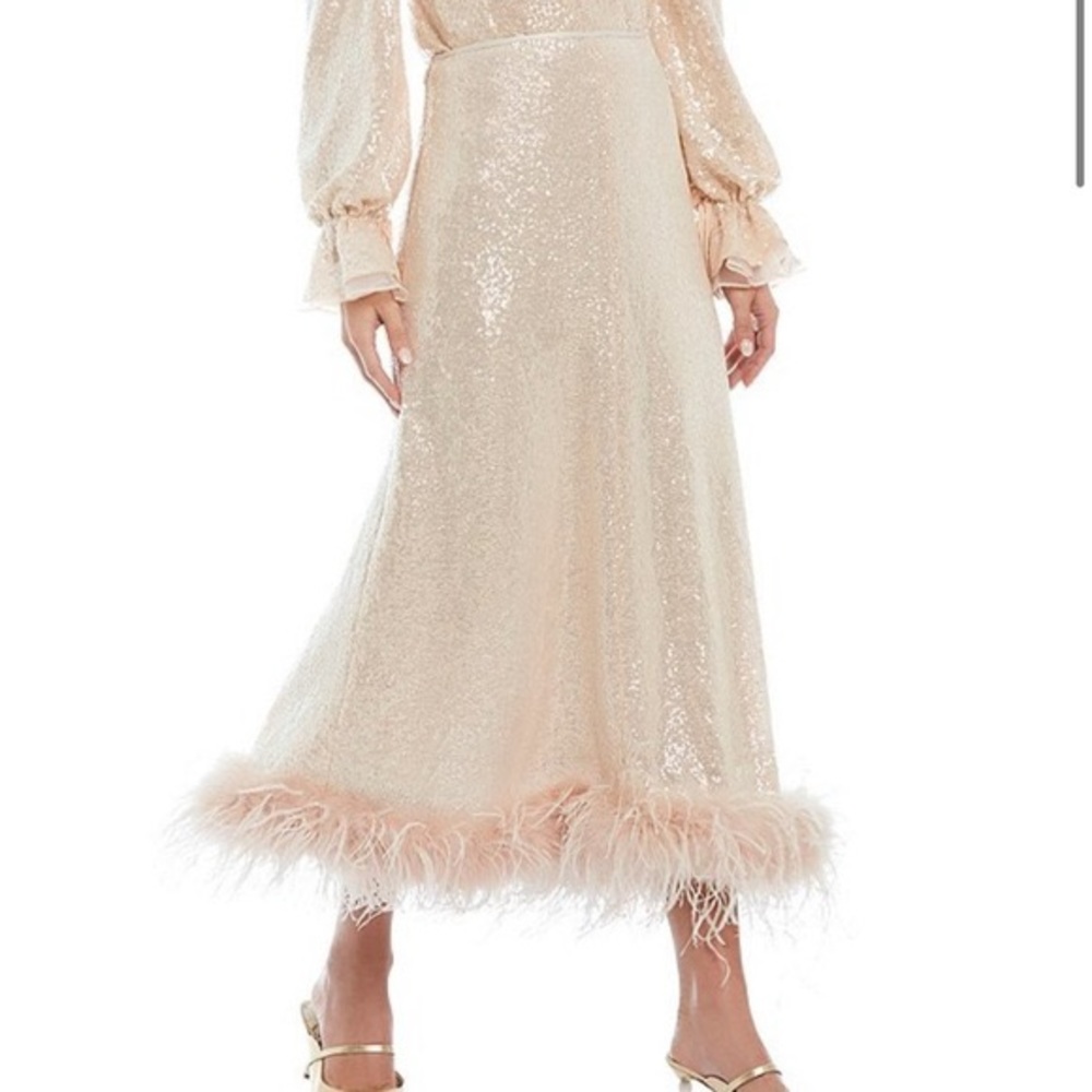 Antonia Melani Sequin Feather Skirt